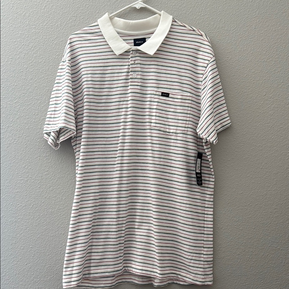 RVCA Men's Striped Polo Shirt